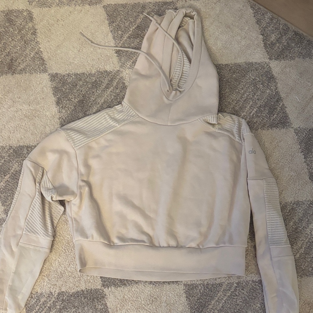ALO Yoga Women's Beige Hoodie Sweatshirt